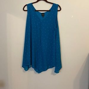Sz 2X, aqua blue blouse by Worthington